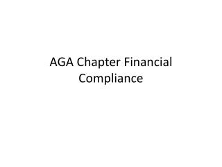AGA Chapter Financial Compliance