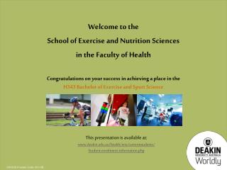 Congratulations on your success in achieving a place in the H343 Bachelor of Exercise and Sport Science