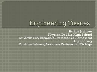 Engineering Tissues