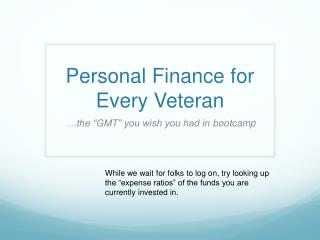 Personal Finance for Every Veteran
