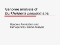 genome analysis of burkholderia pseudomallei