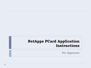 NetApps PCard Application Instructions