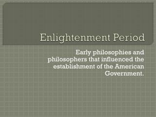 Enlightenment Period
