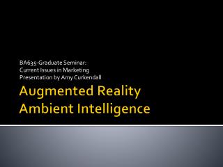 Augmented Reality Ambient Intelligence