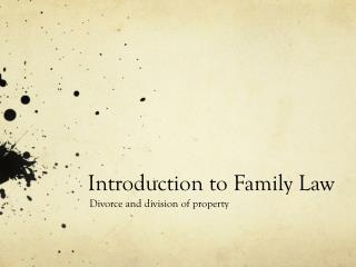 Introduction to Family Law