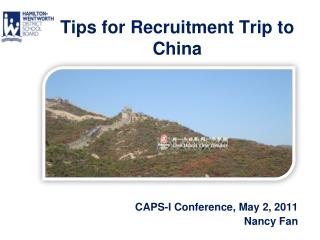 Tips for Recruitment Trip to China