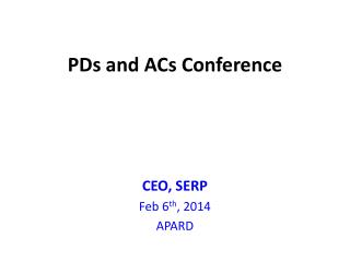 PDs and ACs Conference
