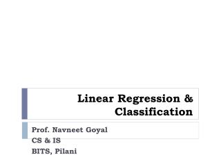 Linear Regression &amp; Classification