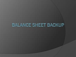 Balance Sheet Backup
