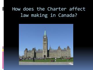 How does the Charter affect law making in Canada?