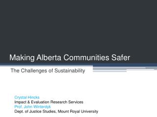 Making Alberta Communities Safer