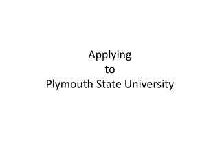 Applying to Plymouth State University