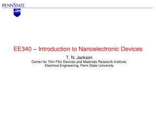 EE340 – Introduction to Nanoelectronic Devices