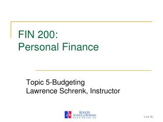 FIN 200: Personal Finance
