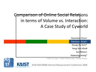 Comparison of Online Social Relations in terms of Volume vs. Interaction: A Case Study of Cyworld