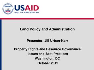 Land Policy and Administration