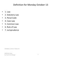 Definition for Monday October 13