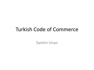 Turkish Code of Commerce