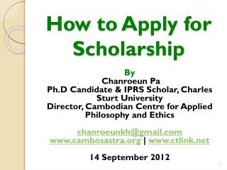 How to Apply for Scholarship