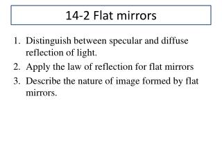 14-2 Flat mirrors
