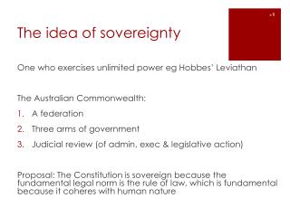 The idea of sovereignty