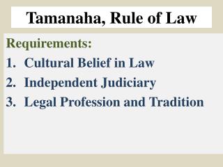 Tamanaha , Rule of Law