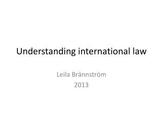 Understanding international law