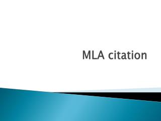 MLA citation