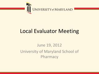 Local Evaluator Meeting