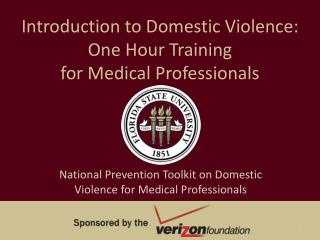 Introduction to Domestic Violence: One Hour Training for Medical Professionals