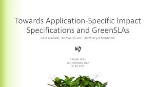 Towards Application-Specific Impact Specifications and GreenSLAs