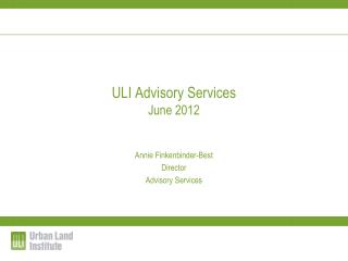 ULI Advisory Services June 2012