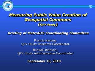 Measuring Public Value Creation of Geospatial Commons ( QPV Study )