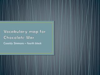 Vocabulary map for Chocolate War