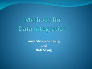 Methods for Data Integration