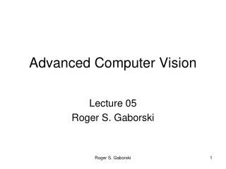 Advanced Computer Vision