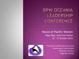 BPW OCEANIA Leadership conference