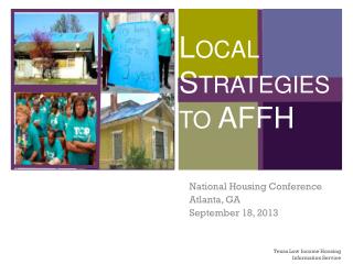 Local Strategies to AFFH