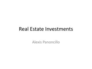 Real Estate Investments