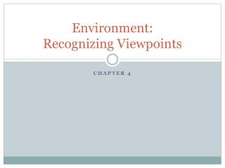 Environment: Recognizing Viewpoints
