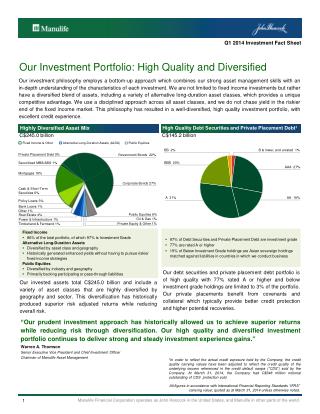 Our Investment Portfolio: High Quality and Diversified