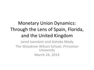 Monetary Union Dynamics: Through the Lens of Spain, Florida, and the United Kingdom