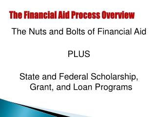 The Financial Aid Process Overview