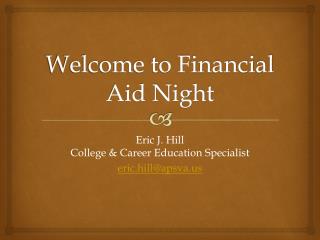 Welcome to Financial Aid Night