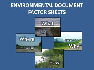 ENVIRONMENTAL DOCUMENT factor sheets