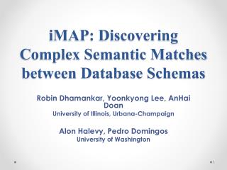 iMAP : Discovering Complex Semantic Matches between Database Schemas