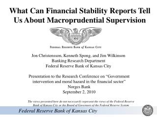 What Can Financial Stability Reports Tell Us About Macroprudential Supervision