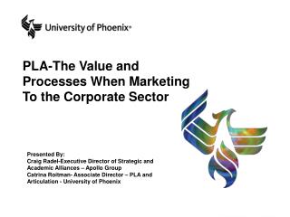 PLA-The Value and Processes When Marketing To the Corporate Sector