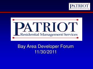 Bay Area Developer Forum 11/30/2011