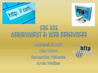 CSC 101 Assignment 2: Web Resources